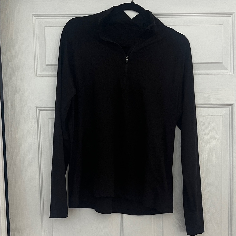 Black Long Sleeve Quarter-Zip Jockey Top